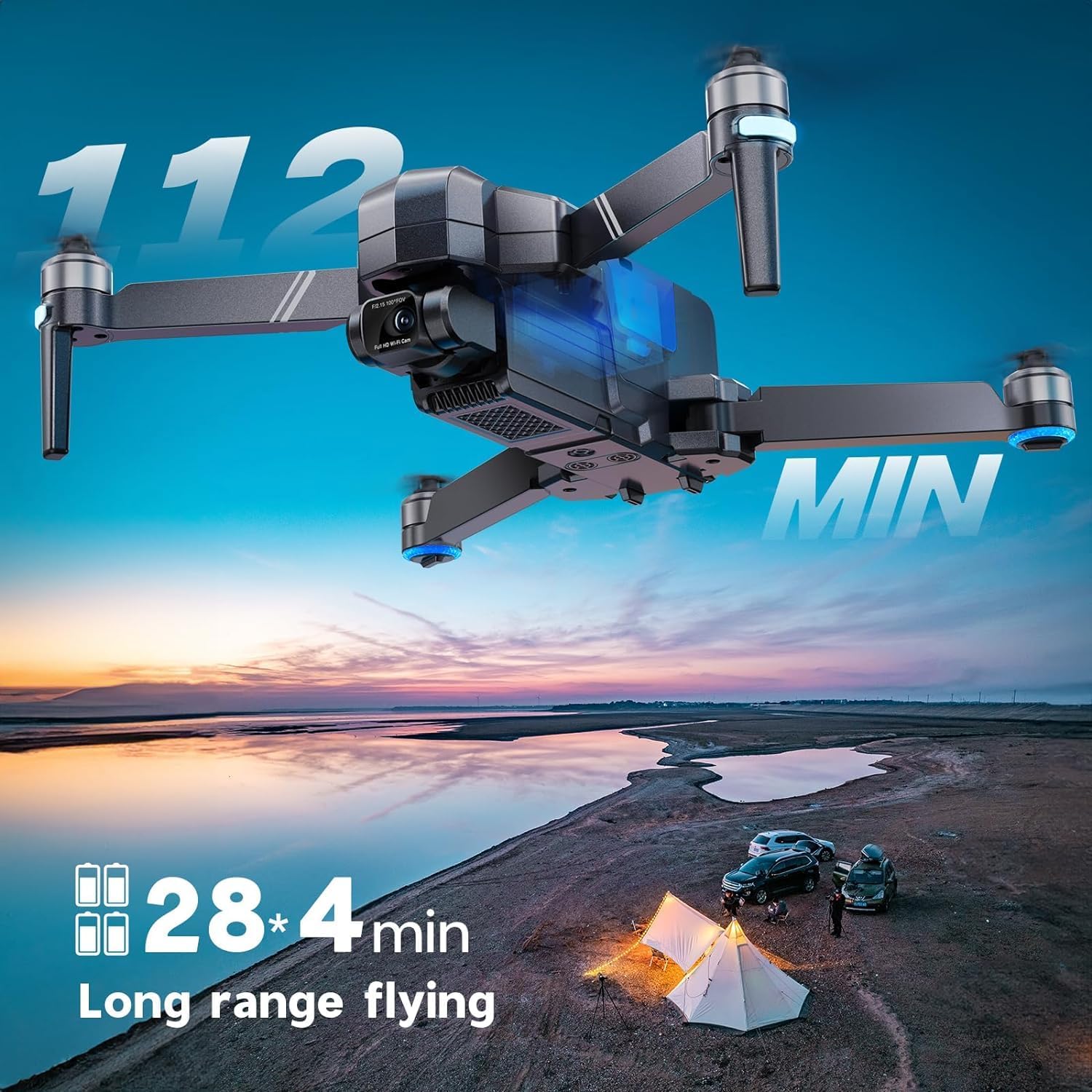 Ruko F11GIM2 4B Drones with Camera for Adults 4k,FAA Remote ID Comply,2-Axis Gimbal + Eis, 112mins Fly Time 4 Batteries, 9800ft Long Range, gps-1