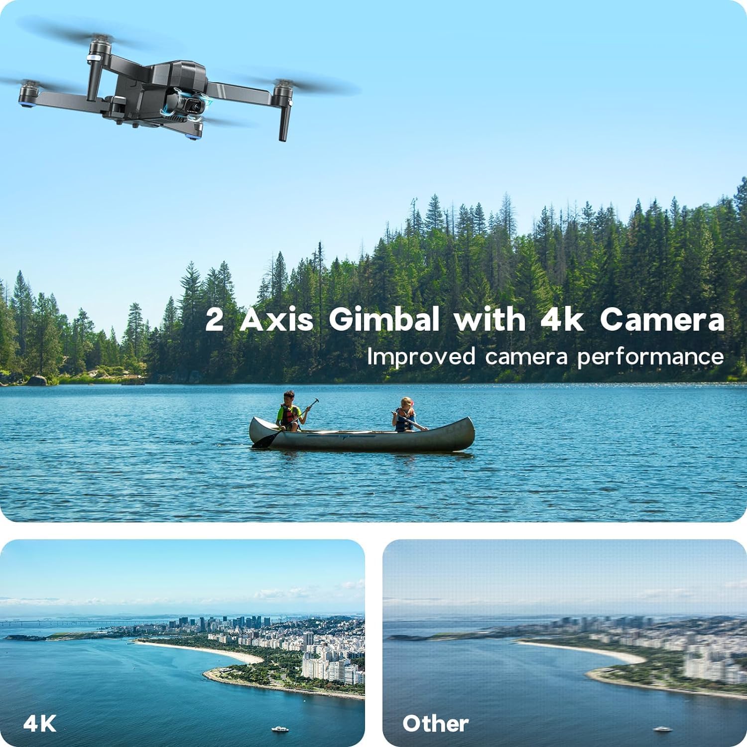 Ruko F11GIM2 4B Drones with Camera for Adults 4k,FAA Remote ID Comply,2-Axis Gimbal + Eis, 112mins Fly Time 4 Batteries, 9800ft Long Range, gps-2