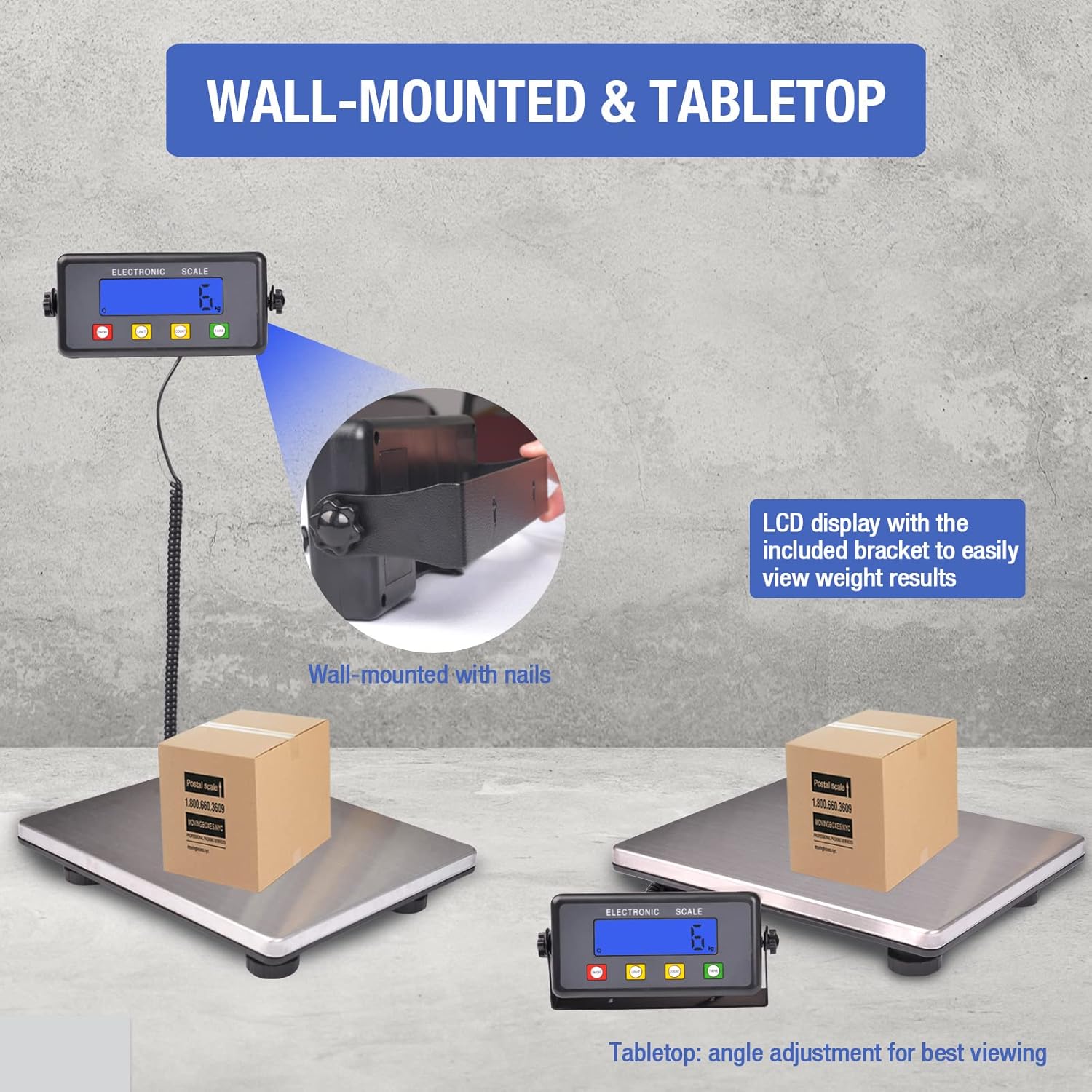 Large Platform Heavy Duty Shipping Scale(15.3”x11.8”), 440lbs High Accurate Digital Scale for Packages with Hold/Tare/Timer Function, Industrial Scale&Postal Scale for Weighing/Luggage/Package/Mailing-4