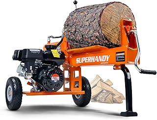 SuperHandy Log Splitter, 20 Ton, Gas Powered 7 HP Engine, Automatic Wood Splitting Wedge Machine, Commercial Quality for Fireplace Burning firewood Supply