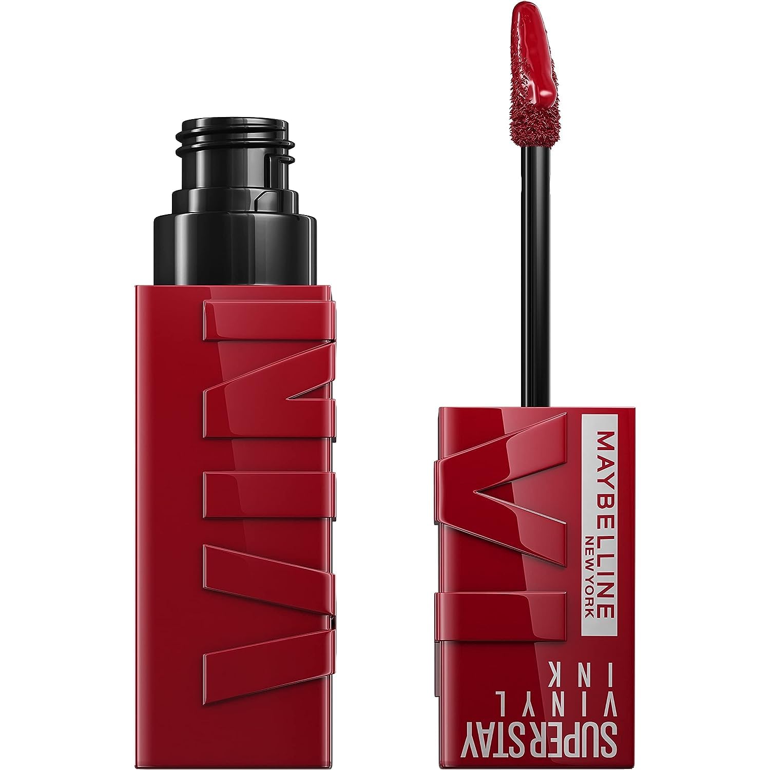 Maybelline Super Stay Vinyl Ink Longwear No-Budge Liquid Lipcolor Makeup, Highly Pigmented Color and Instant Shine, Lippy, Cranberry Red Lipstick, 0.14 fl oz, 1 Count-0