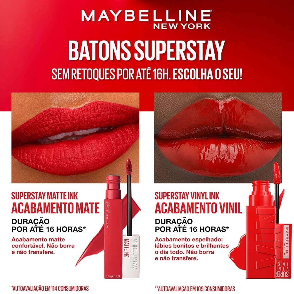 Maybelline Super Stay Vinyl Ink Longwear No-Budge Liquid Lipcolor Makeup, Highly Pigmented Color and Instant Shine, Lippy, Cranberry Red Lipstick, 0.14 fl oz, 1 Count-6