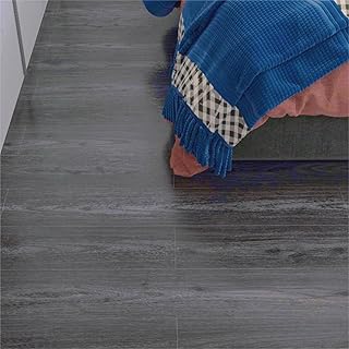 NUFLR Peel and Stick Floor Tile, Vinyl Flooring Natural Grey Wood, Easy to Install and Removable for Update Bathroom Kitchen RV (6 X 35In, 10 PCS)……