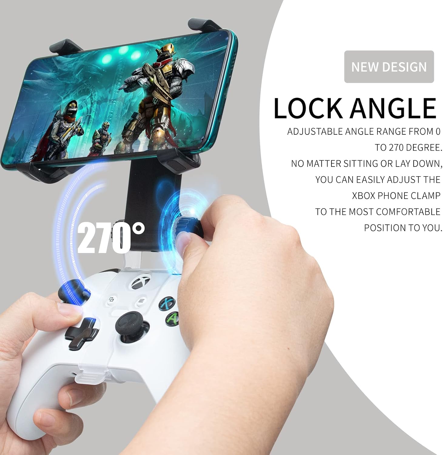 ECHZOVE Xbox Series X Controller Phone Clip, Xbox One Controller Mobile Phone Mount Adjustable Phone Holder Clamp for Xbox Series S/X, Xbox One S/X, Xbox One Controllers-3