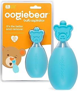 oogiebear: Baby Nasal Aspirator - Safe Booger & Earwax Remover for Newborns, Infants, Toddlers - Better Syringe, Airtight Suction, Nose Sucker - Essential Baby Stuff, Diaper Bag Must-Haves, Blue