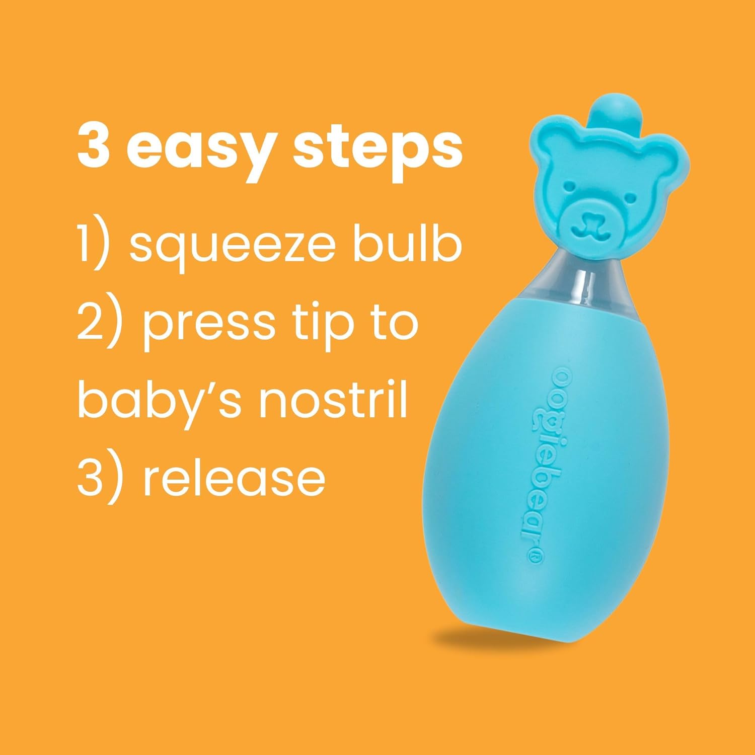 oogiebear: Baby Nasal Aspirator - Safe Booger & Earwax Remover for Newborns, Infants, Toddlers - Better Syringe, Airtight Suction, Nose Sucker - Essential Baby Stuff, Diaper Bag Must-Haves, Blue-4