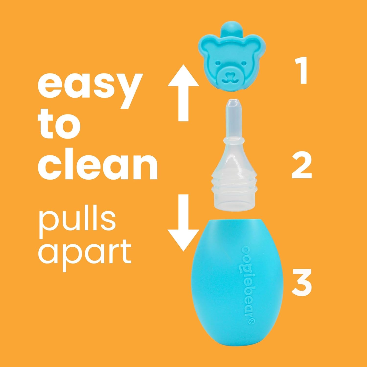 oogiebear: Baby Nasal Aspirator - Safe Booger & Earwax Remover for Newborns, Infants, Toddlers - Better Syringe, Airtight Suction, Nose Sucker - Essential Baby Stuff, Diaper Bag Must-Haves, Blue-5