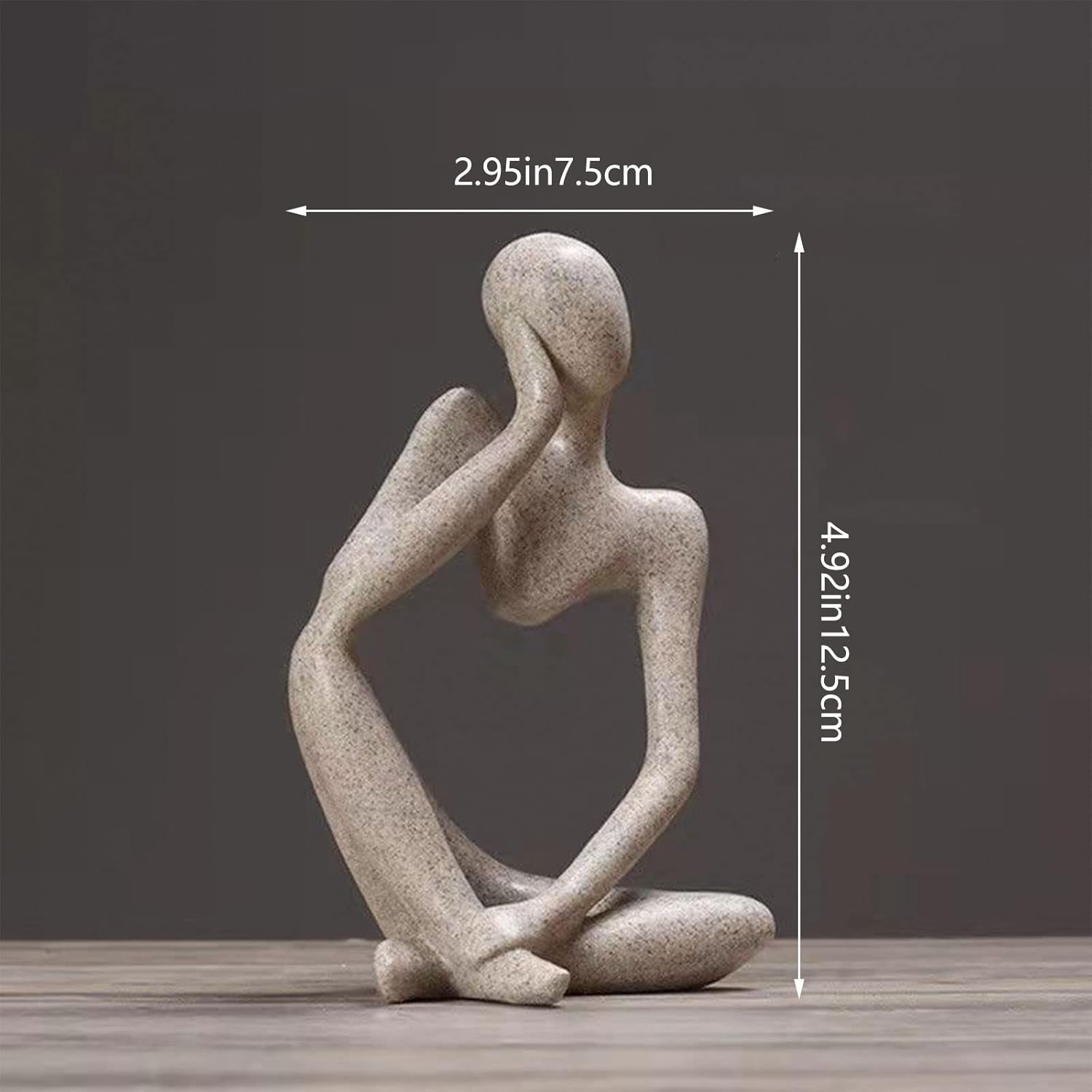 Thinker Sculptures, Sandstone Resin Thinker Statue Ornaments, Abstract Style Housewarming Gifts, Living Room Dining Desk Decorations (Right, Small)-6