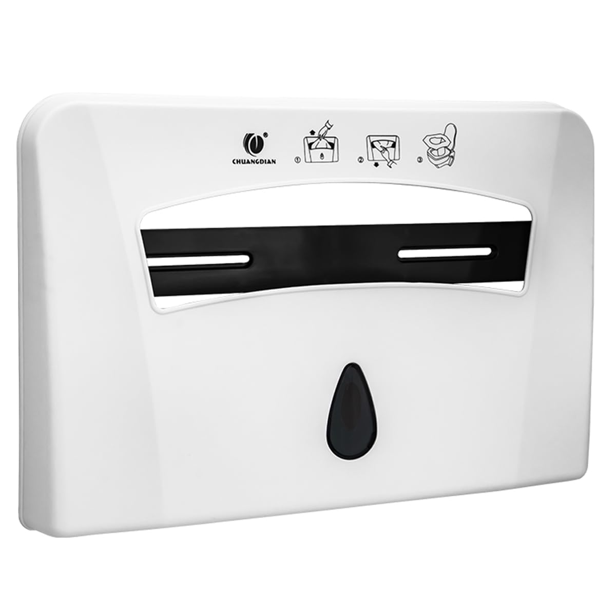 Toilet Seat Cover Dispenser, Wall Mounted Compatible with Half-fold, CHUANGDIAN, White-0