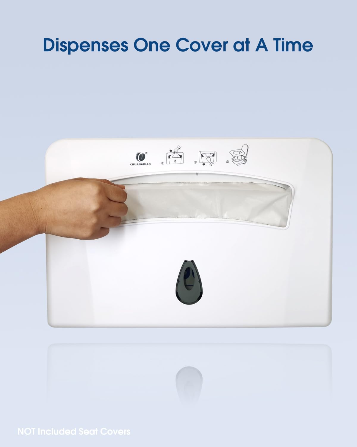 Toilet Seat Cover Dispenser, Wall Mounted Compatible with Half-fold, CHUANGDIAN, White-7