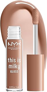 NYX PROFESSIONAL MAKEUP This Is Milky Gloss, Vegan Lip Gloss, 12 Hour Hydration - Cookies & Milk (Cool Beige Nude)