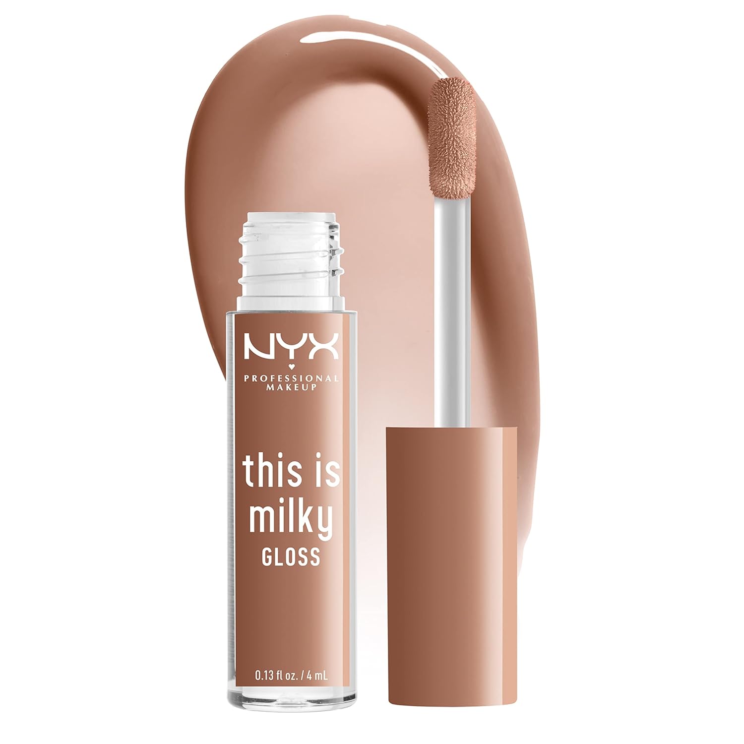 NYX PROFESSIONAL MAKEUP This Is Milky Gloss, Vegan Lip Gloss, 12 Hour Hydration - Cookies & Milk (Cool Beige Nude)-0