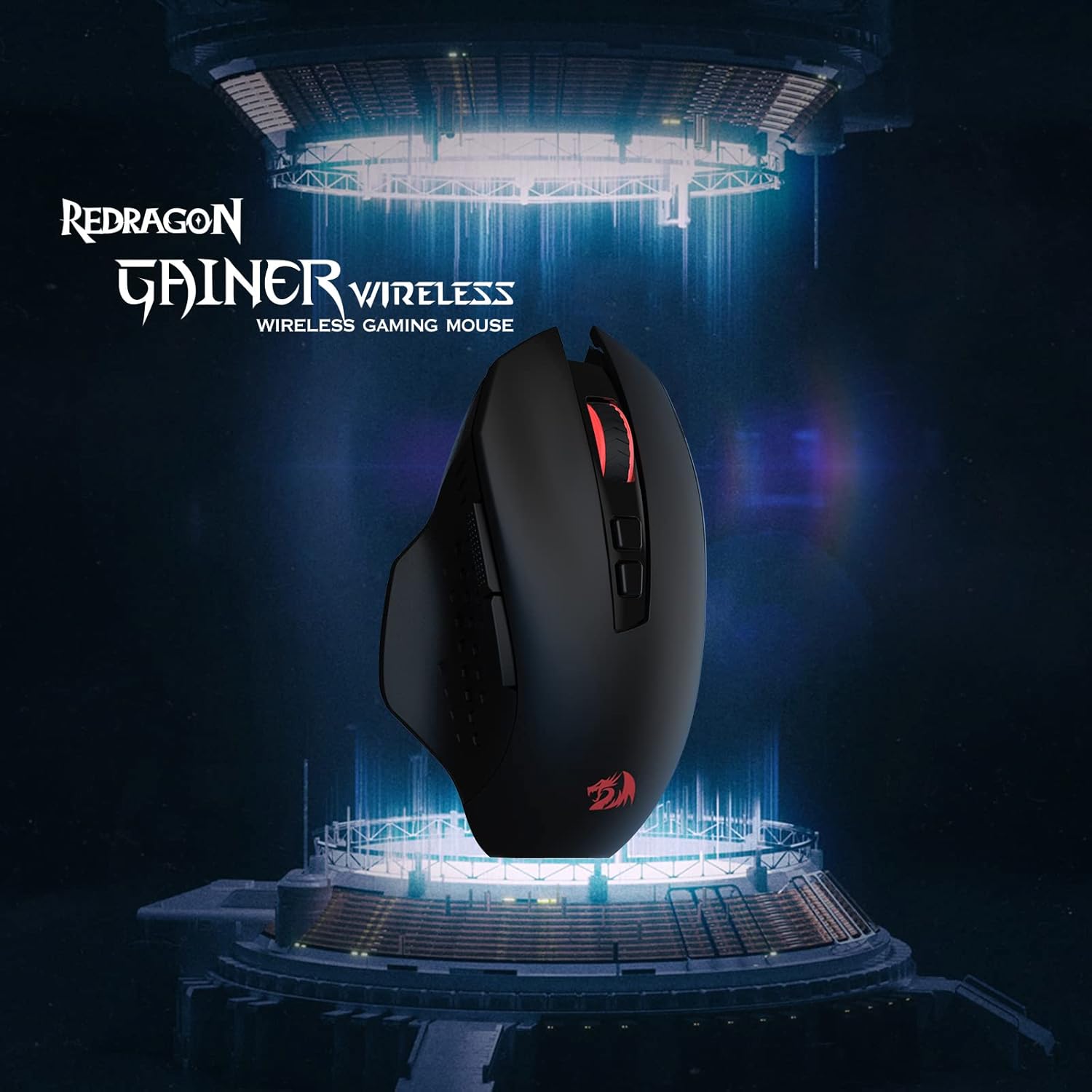 Redragon M656 Gainer Wireless Gaming Mouse, 4000 DPI 2.4Ghz Gamer Mouse w/ 5 DPI Levels, 7 Macro Buttons, Red LED Backlit & Pro Software/Drive Supported, for PC/Mac/Laptop-1