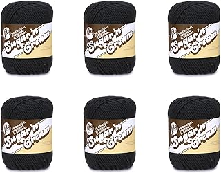 Lily Sugar'N Cream Black Yarn - 6 Pack of 71g/2.5oz - Cotton - 4 Medium (Worsted) - 120 Yards - Knitting/Crochet