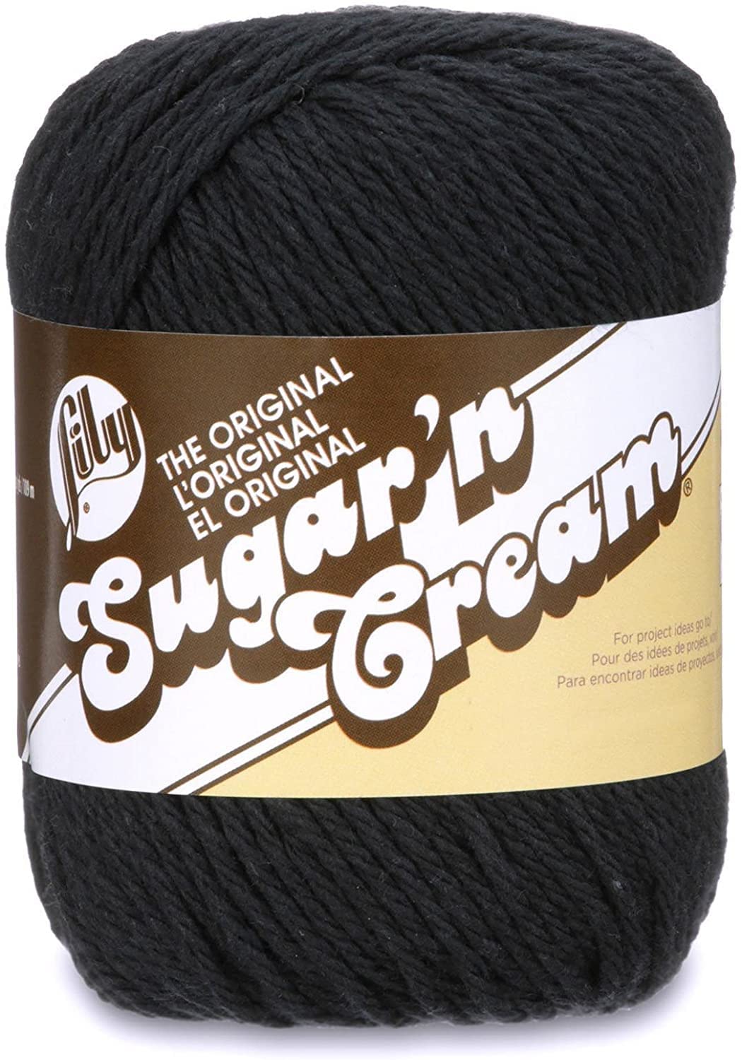 Lily Sugar'N Cream Black Yarn - 6 Pack of 71g/2.5oz - Cotton - 4 Medium (Worsted) - 120 Yards - Knitting/Crochet-1