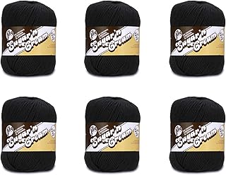 Lily Sugar'N Cream Super Size Black Yarn - 6 Pack of 113g/4oz - Cotton - 4 Medium (Worsted) - 200 Yards - Knitting/Crochet