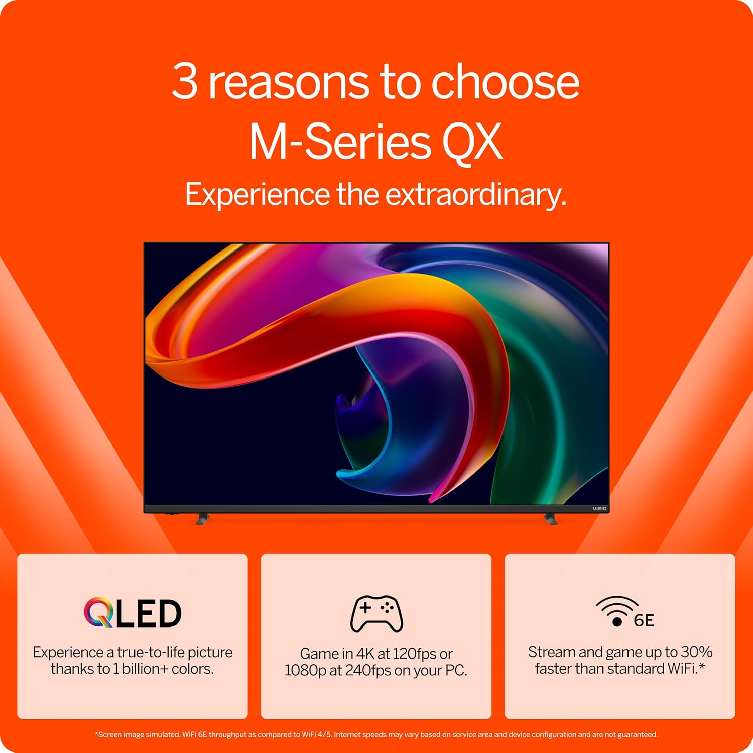 VIZIO 50-inch MQX-Series 4K 120Hz QLED HDR10+ Smart TV with Dolby Vision, Active Full Array, 240Hz @ 1080p PC Gaming, WiFi 6E, Apple AirPlay, Chromecast Built-in, M50QXM-K01, 2023 Model-3