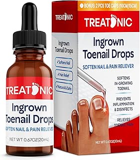 Ingrown Toenail Treatment - Ingrown Toenail Pain Reliever and Softener Kit for Easy Trimming with Silicone Gel Toe Caps