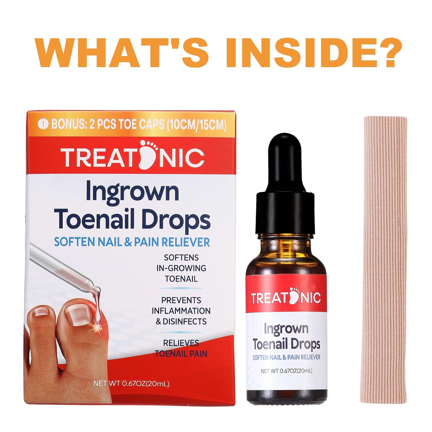 Ingrown Toenail Treatment - Ingrown Toenail Pain Reliever and Softener Kit for Easy Trimming with Silicone Gel Toe Caps-6