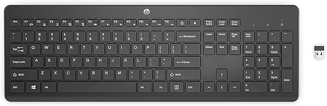 HP 230 Wireless Keyboard - Wireless Connection - Low-Profile, Quiet Design - Windows & Mac OS - Laptop, PC Compatible - Shortcut Keys & Number Pad - Long Battery Life (‎3L1E7AA#ABA),Black