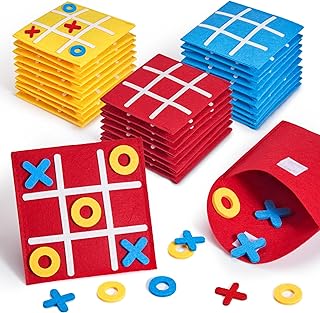 Tic Tac Toe Mini Board Game Toy for Kids and Family,Birthday Party Favors,Goody Bag,Fun Indoor Game Night Activity,Gifts for Students,Easy to Store(Bulk Pack of 12)