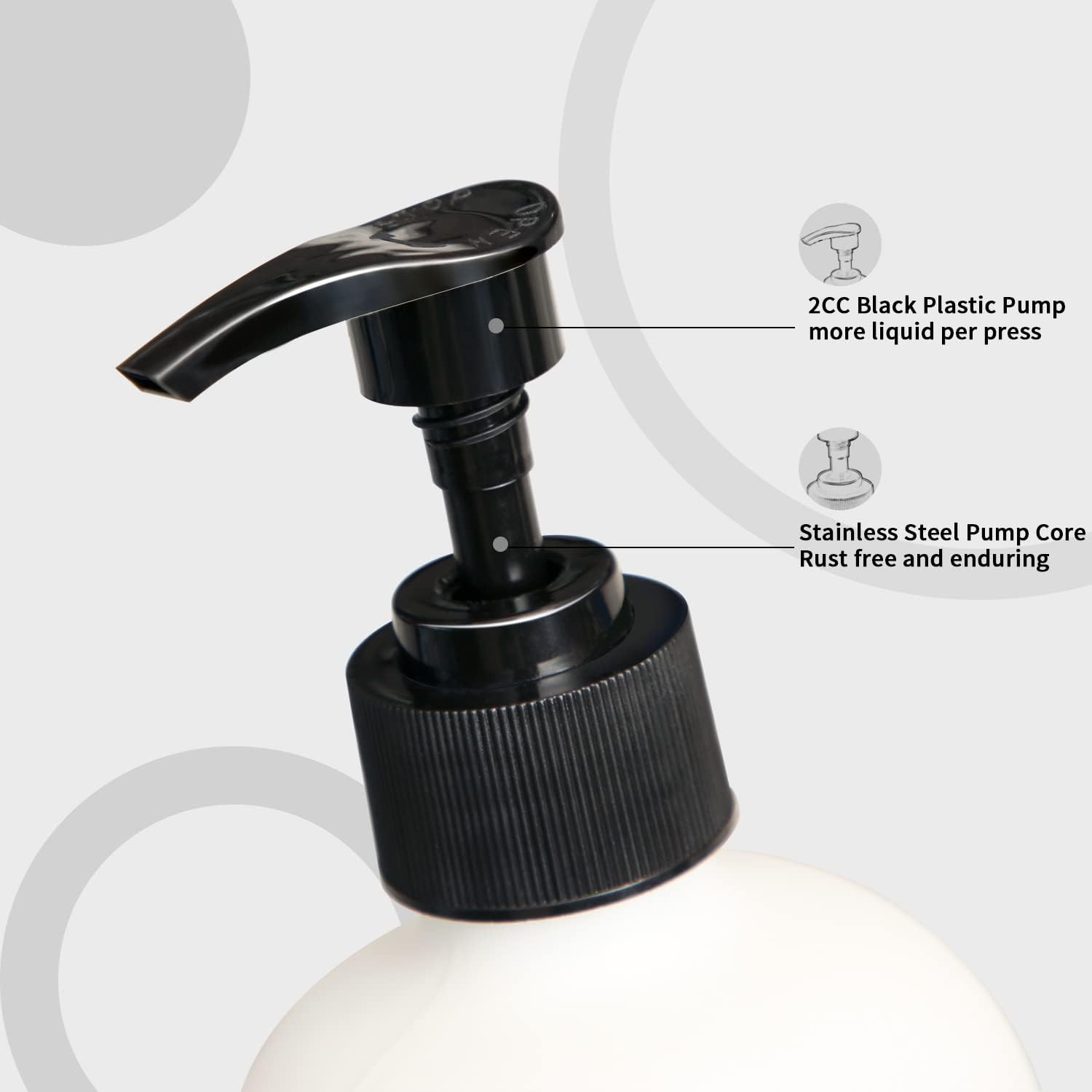 MOMEEMO Matte Black Soap Dispenser Bathroom Set, Contains Hand Soap Dispenser and Lotion Dispenser. Bathroom Soap Dispenser Set Suitable for Bathroom Decor Farmhouse Style. (Black)-4