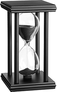 hourglas Sand Timer 30/60 Minutes Desktop Decorations Reloj de Arena ampulheta Sandglass (Black Sand,5.5 * 3.2 * 3.2inch,30min)