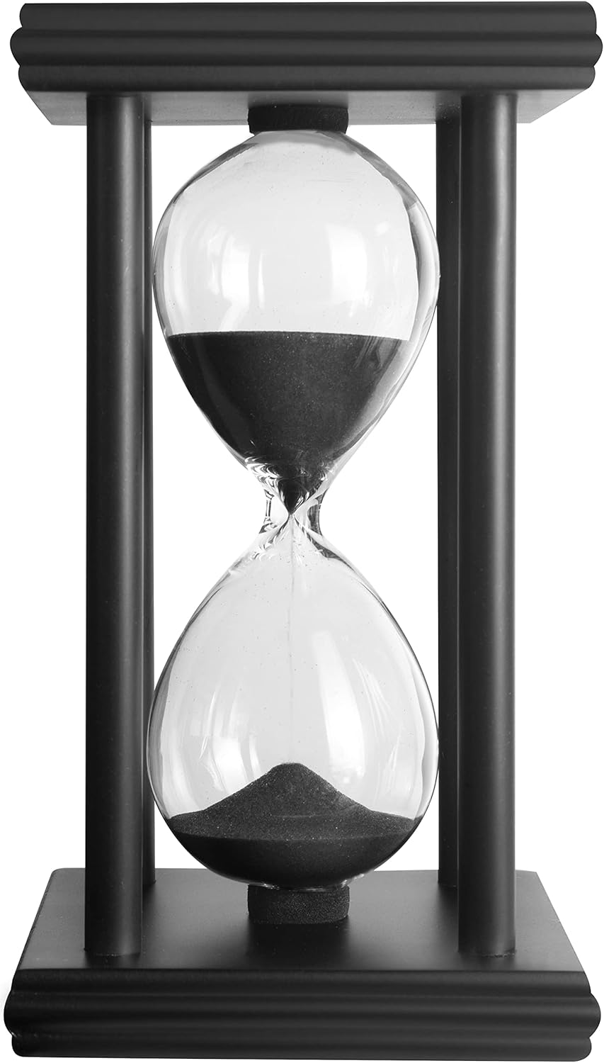 hourglas Sand Timer 30/60 Minutes Desktop Decorations Reloj de Arena ampulheta Sandglass (Black Sand,5.5 * 3.2 * 3.2inch,30min)-2