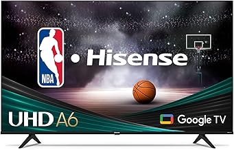 Hisense 43-Inch Class A6 Series 4K UHD Smart Google TV with Alexa Compatibility, Dolby Vision HDR, DTS Virtual X, Sports & Game Modes, Voice Remote, Chromecast Built-in (43A6H) , Black