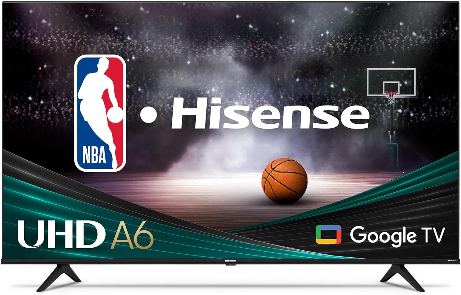 Hisense 43-Inch Class A6 Series 4K UHD Smart Google TV with Alexa Compatibility, Dolby Vision HDR, DTS Virtual X, Sports & Game Modes, Voice Remote, Chromecast Built-in (43A6H) , Black-0