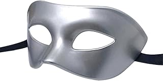 Man Woman Masquerade Mask for Venetian Greek Roman Party Mardi Gras, Half Face Eyes Masks Mythological Greek Style, Fit for Halloween Christmas Mardi Gras Party, One Size Fits Most, Silver