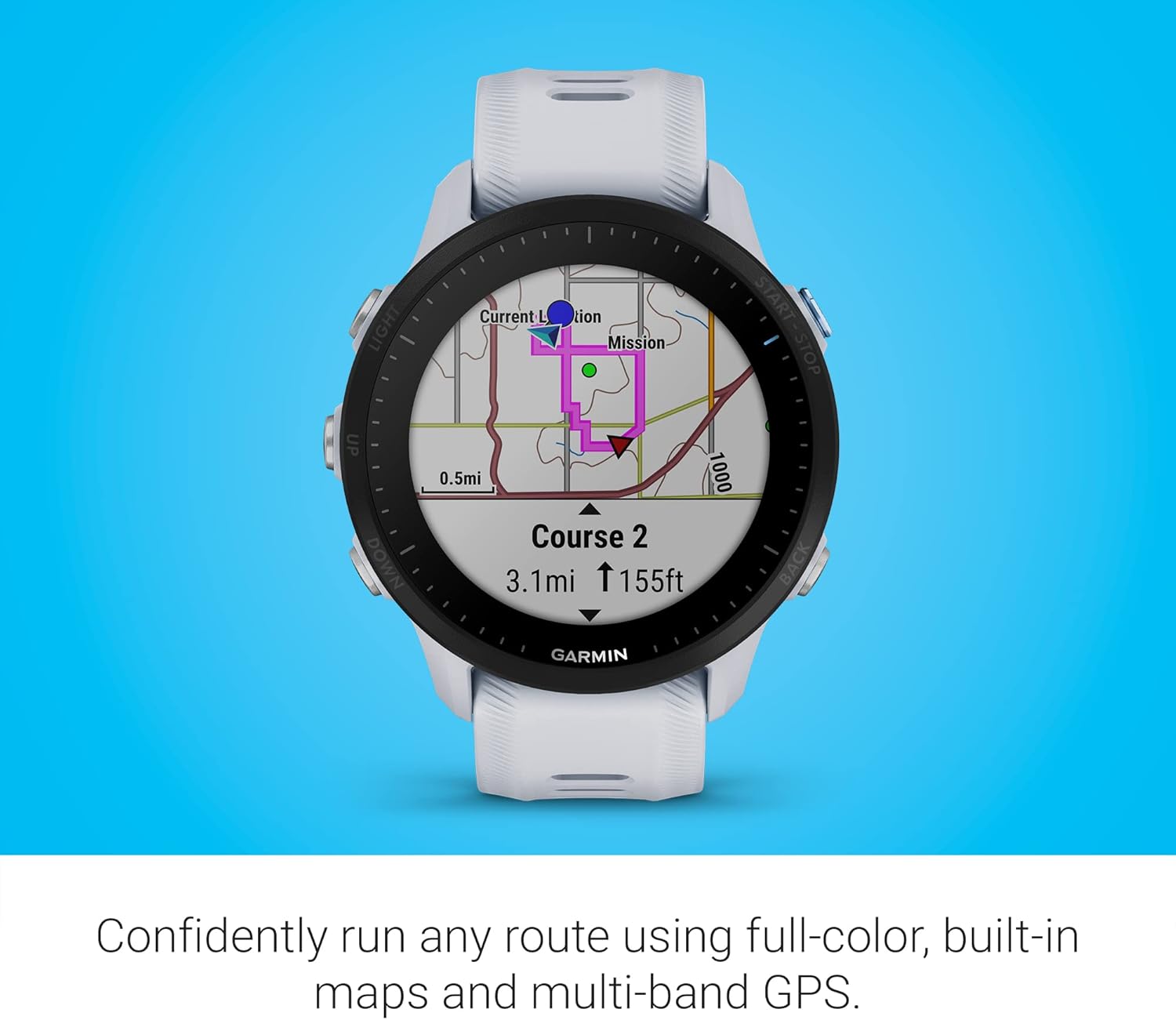 Garmin Forerunner® 955, GPS Running Smartwatch, Tailored to Triathletes, Long-Lasting Battery, Whitestone-4