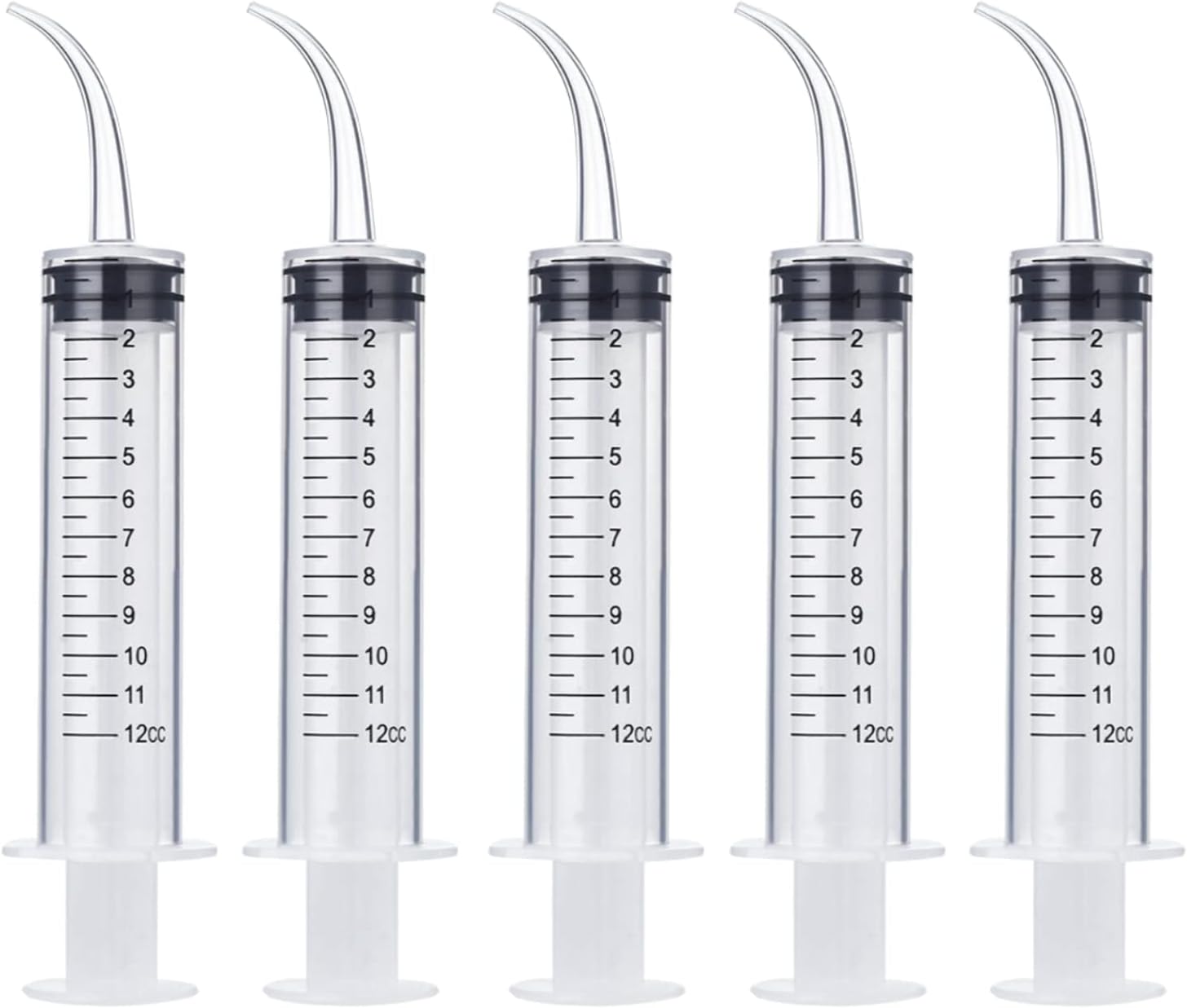 Wisdom Teeth Syringe, 5 Pack Irrigation Dental Syringes with Measure Scale & Curved Tip for Dental Care Liquid Oral Tonsil Stone-0