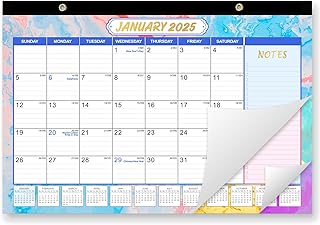 GuassLee Desk Calendar 2025-2026 - 18 Monthly Calendar from Jan. 2025 to Jun. 2026, 11"x17" Large Desktop Calendar with Thick Paper, Corner Protectors for Desk Home Office Easy Planning