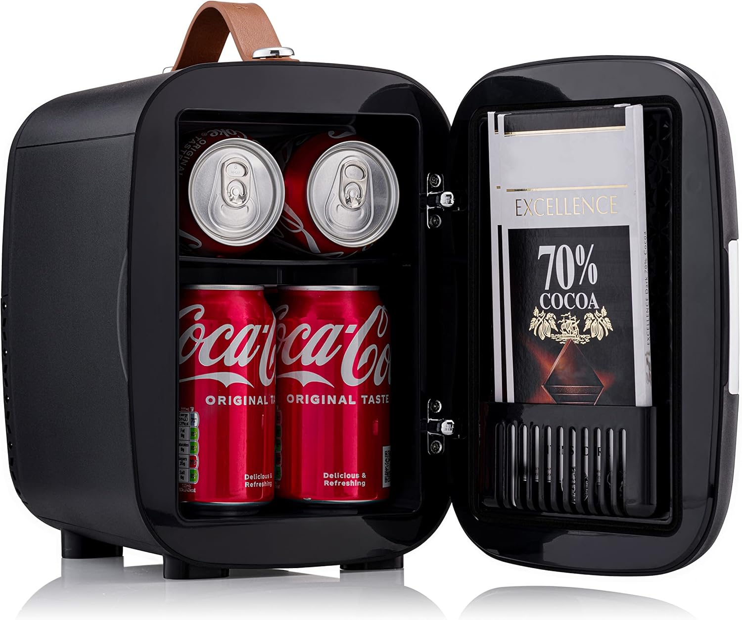 Pro4 Luxury Mini Fridge Cooler 4 Litre / 6 Cans AC & Exclusive USB ECO Power Option | Portable Small Refrigerator For The Office, Bedroom, Car, Travel, Skincare & Cosmetic (Black)-2