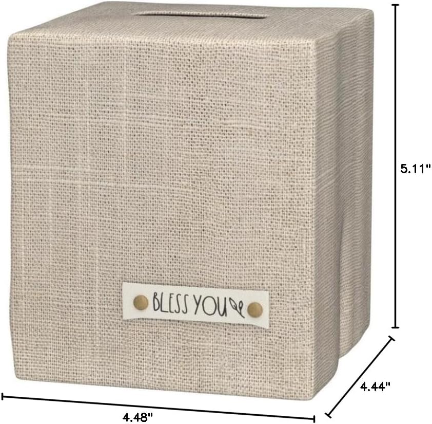 Stylish Tissue Box Cover - This Beige Linen Holder Instantly Covers Your Square Tissue Boxes - The Perfect Cube Cover for Your Bathroom and Home-9