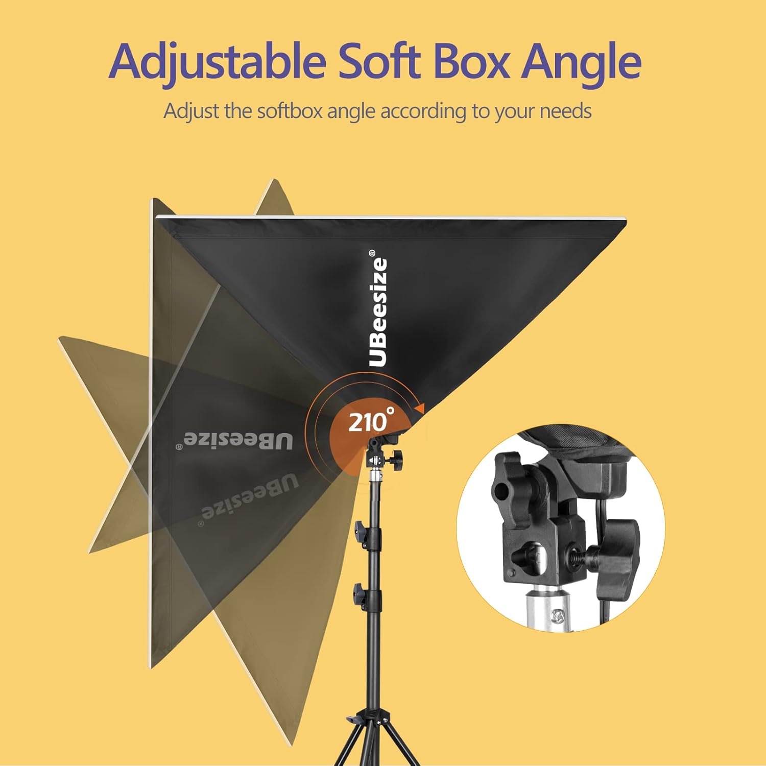 UBeesize Softbox Photography Lighting Kit, 27” x 20” Continuous Lighting Kit with 2pcs 40W E27 Socket 6500K Bulbs, Professional Photo Studio Lighting for Video Recording, Portrait Shooting-4