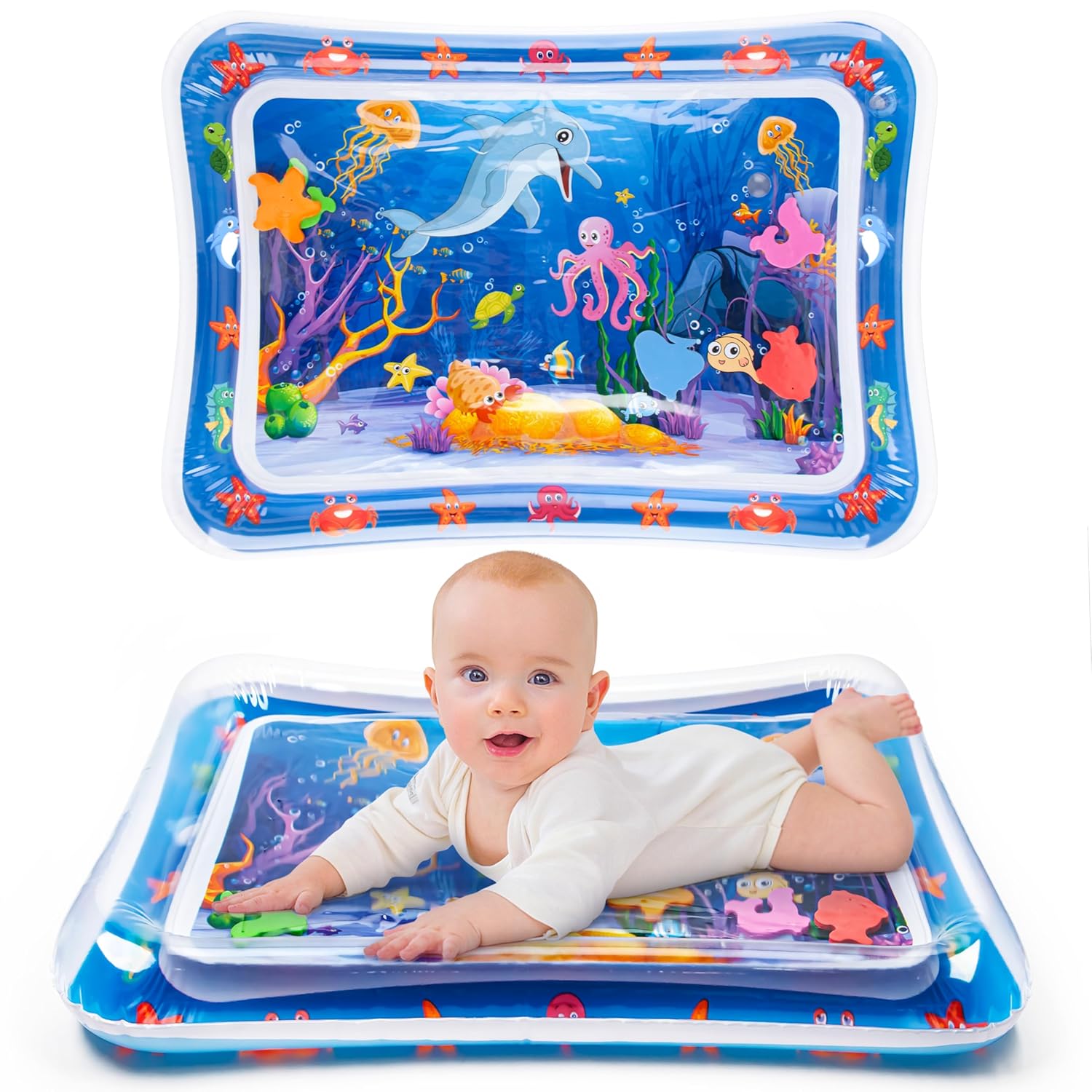 Tummy Time Water Mat丨Inflatable Tummy Time Water Play Mat for Babies, Infants and Toddlers 3 to 12 Months Promote Development Toys Baby Gifts-0