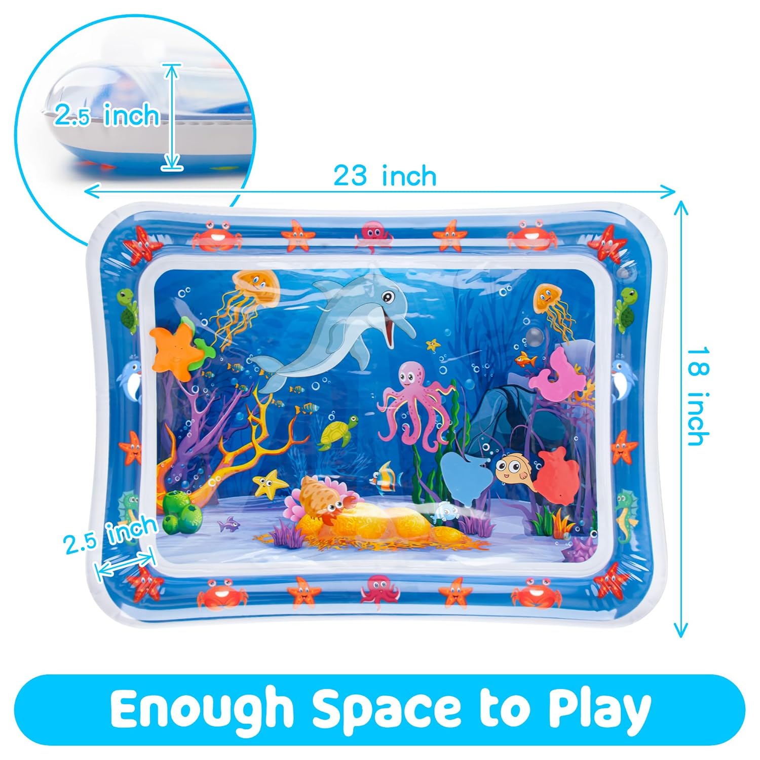 Tummy Time Water Mat丨Inflatable Tummy Time Water Play Mat for Babies, Infants and Toddlers 3 to 12 Months Promote Development Toys Baby Gifts-4