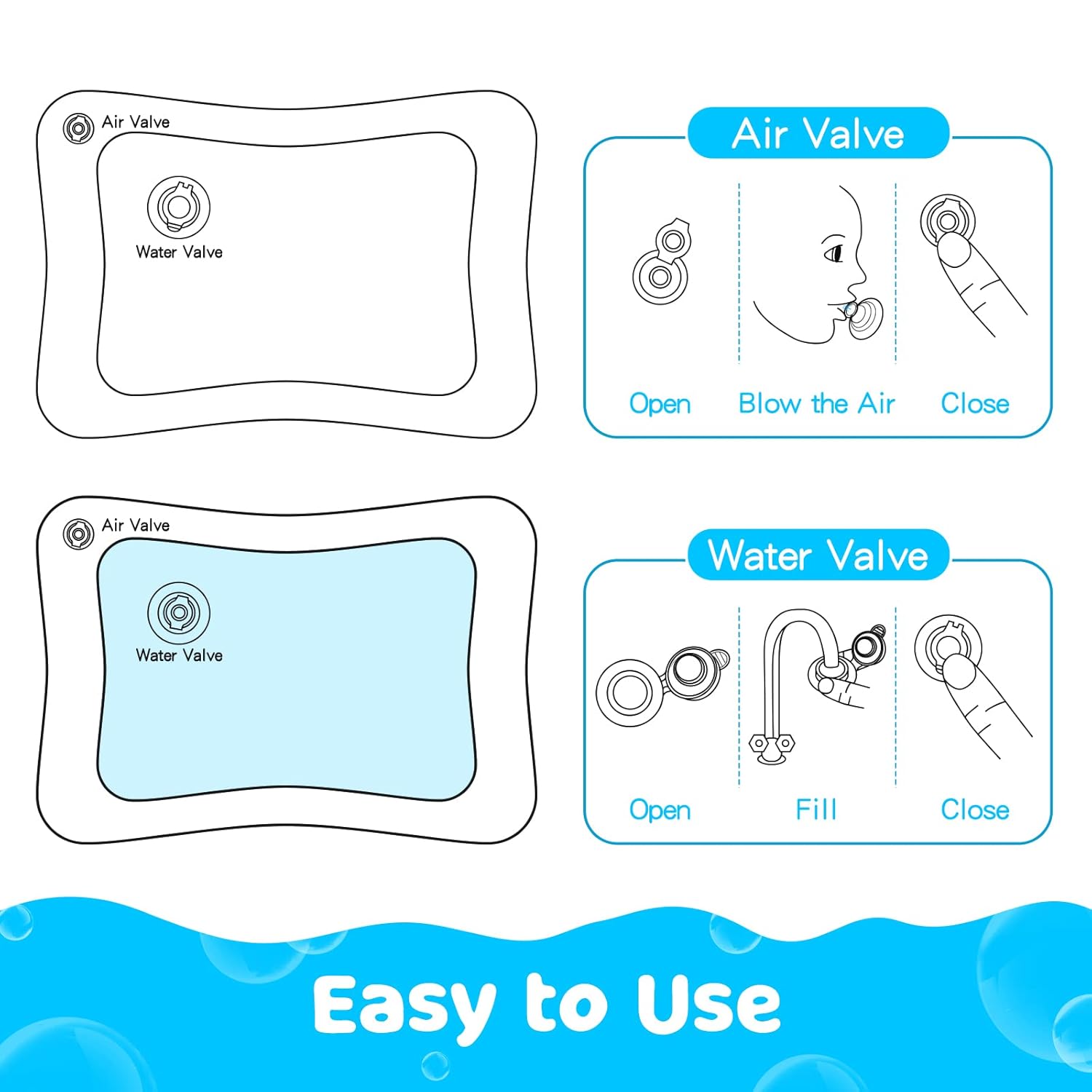 Tummy Time Water Mat丨Inflatable Tummy Time Water Play Mat for Babies, Infants and Toddlers 3 to 12 Months Promote Development Toys Baby Gifts-5