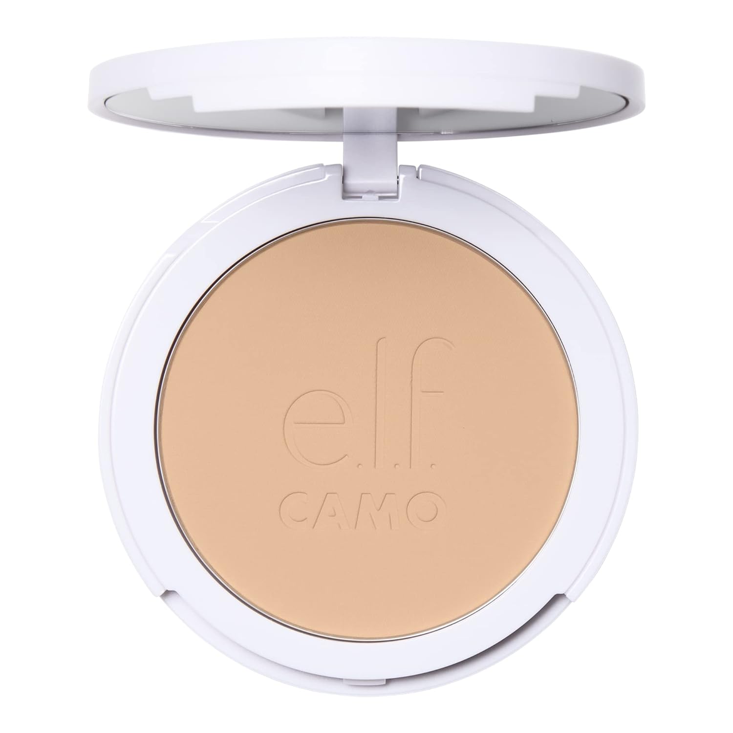 e.l.f. Camo Powder Foundation, Lightweight, Primer-Infused Buildable & Long-Lasting Medium-to-Full Coverage Foundation, Light 210 N-0