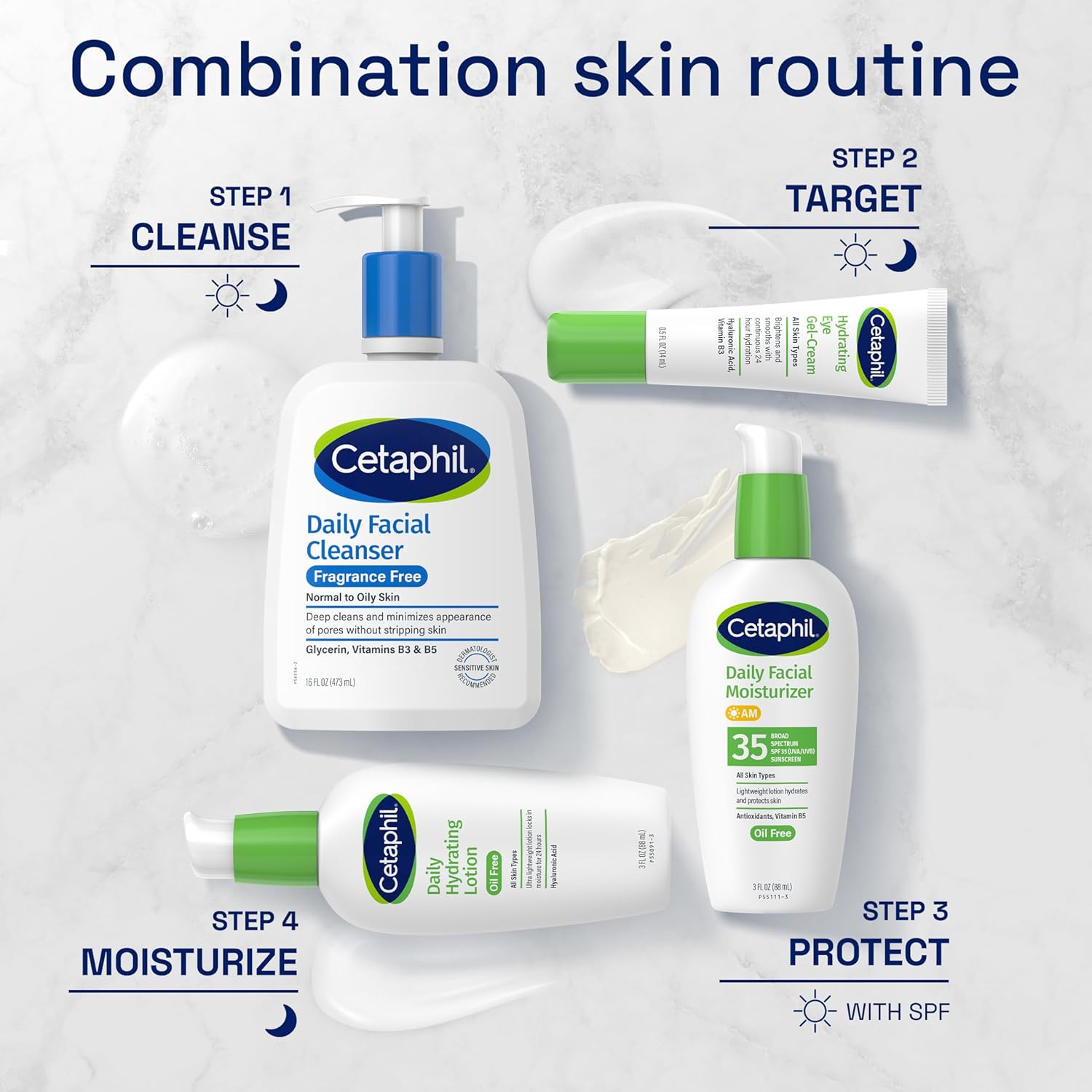 Face Wash by CETAPHIL, Daily Facial Cleanser for Sensitive, Combination to Oily Skin, NEW 16 Oz, Fragrance Free ,Gentle Foaming, Soap Free, Hypoallergenic-5