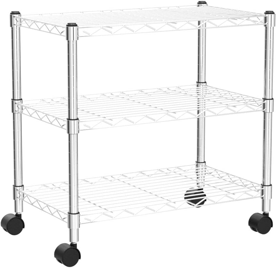 Simple Deluxe 3-Tier Heavy Duty Storage Shelves 750Lb Capacity, 24.02" D x 13.78" W x 21.97" H Shelving Unit for Pantry, Garage, Laundry and Kitchen, Chrome, 2 Pack-4