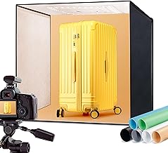 RALENO 24''X24'' Photo Studio Light Box, Large Light Box, Photo Box, Light Box Photography (65W | 156pcs LED | 5500K | 97CRI | 6 Color PVC Backdrops | DC Power Adapter) Model: PKL-D660