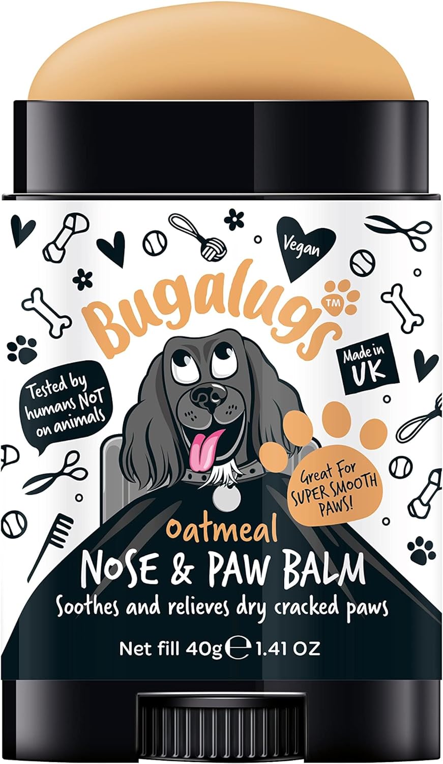 Dog Paw Pad Balm & Dog Nose Balm 40 g (1.41oz) - Moisturizing Dog Paw Balm That Creates an Invisible Barrier That Protects and Heals Dry Cracked Paws - All-Natural Dog Paw Balm with Oatmeal-0