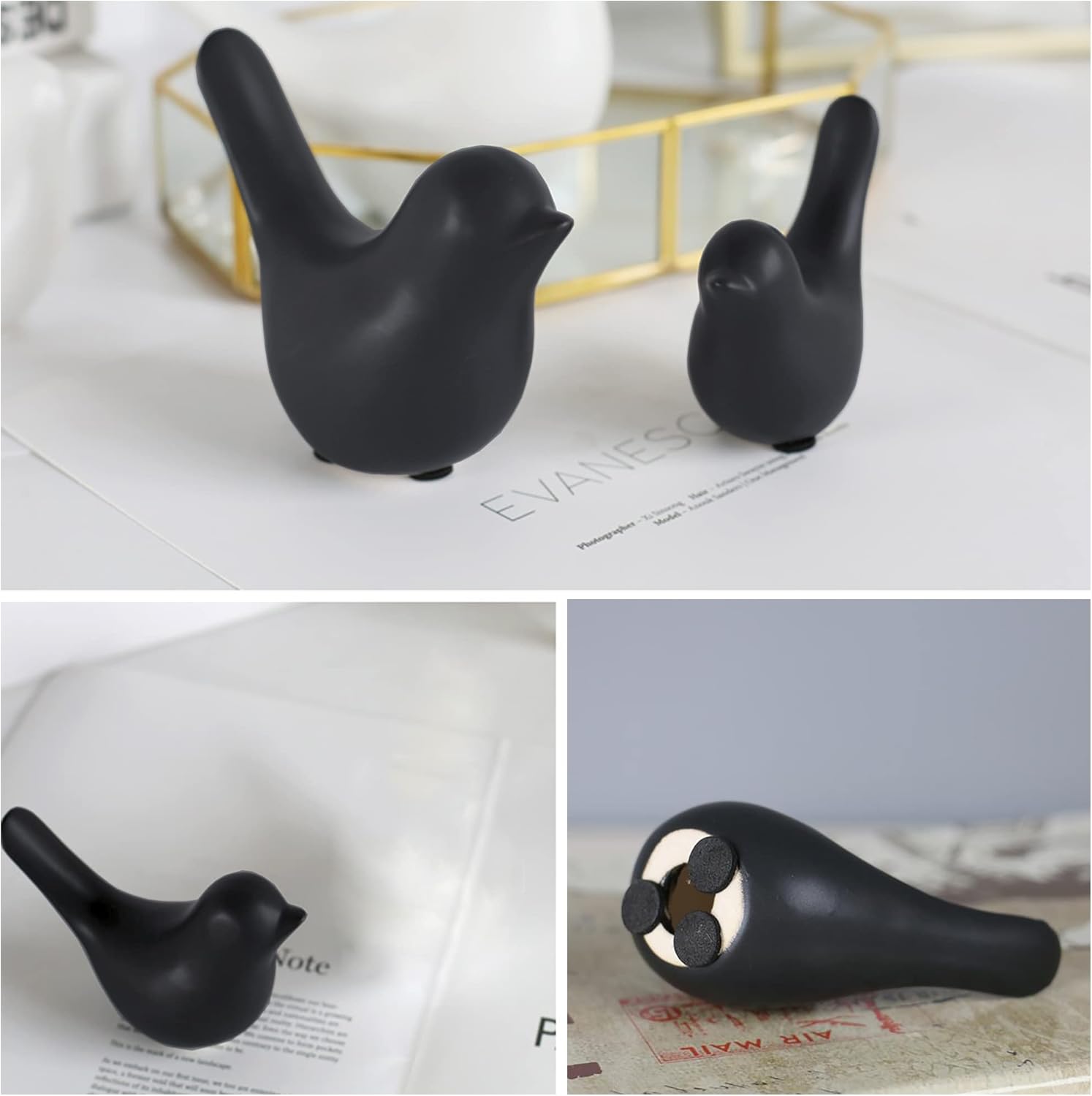 FANTESTICRYAN Small Animal Statues Home Decor Modern Style Black Decorative Ornaments for Living Room, Bedroom, Office Desktop, Cabinets…-4