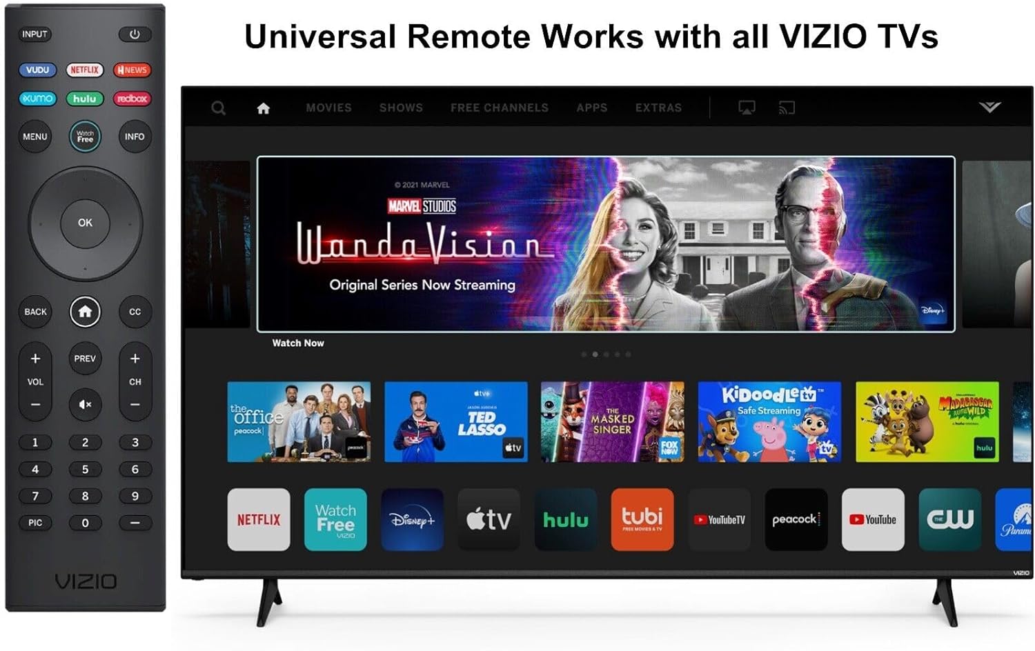 VIZIO SmartCast Universal Remote Control - Smart Remote Replacement for All VIZIO TVs - Requires 2 AAA Batteries-4