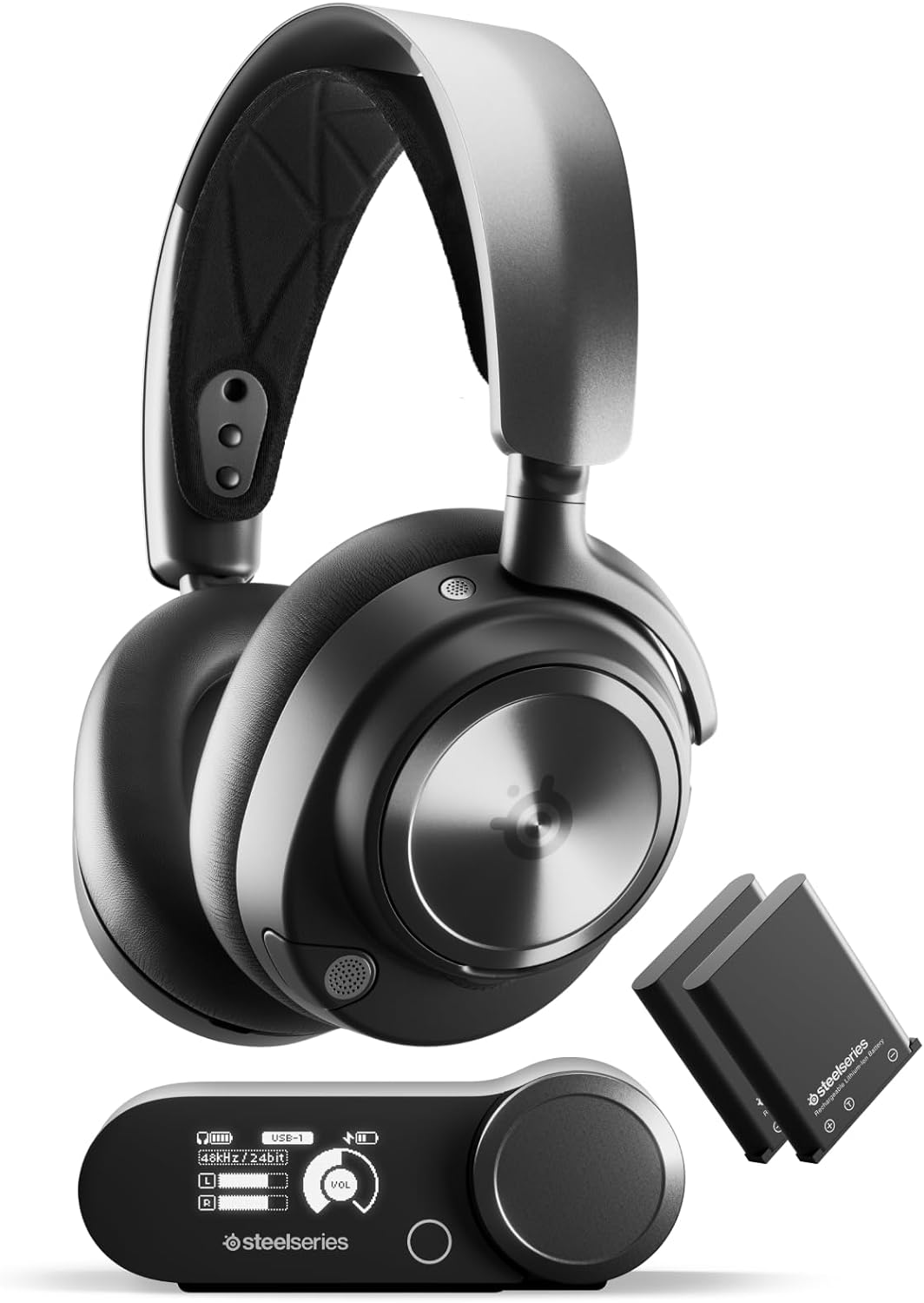 SteelSeries Arctis Nova Pro Wireless Multi-System Gaming Headset - Premium Hi-Fi Drivers - Active Noise Cancellation - Infinity Power System - Stealth Retractable Mic - PC, PS5/PS4, Switch, Mobile-0