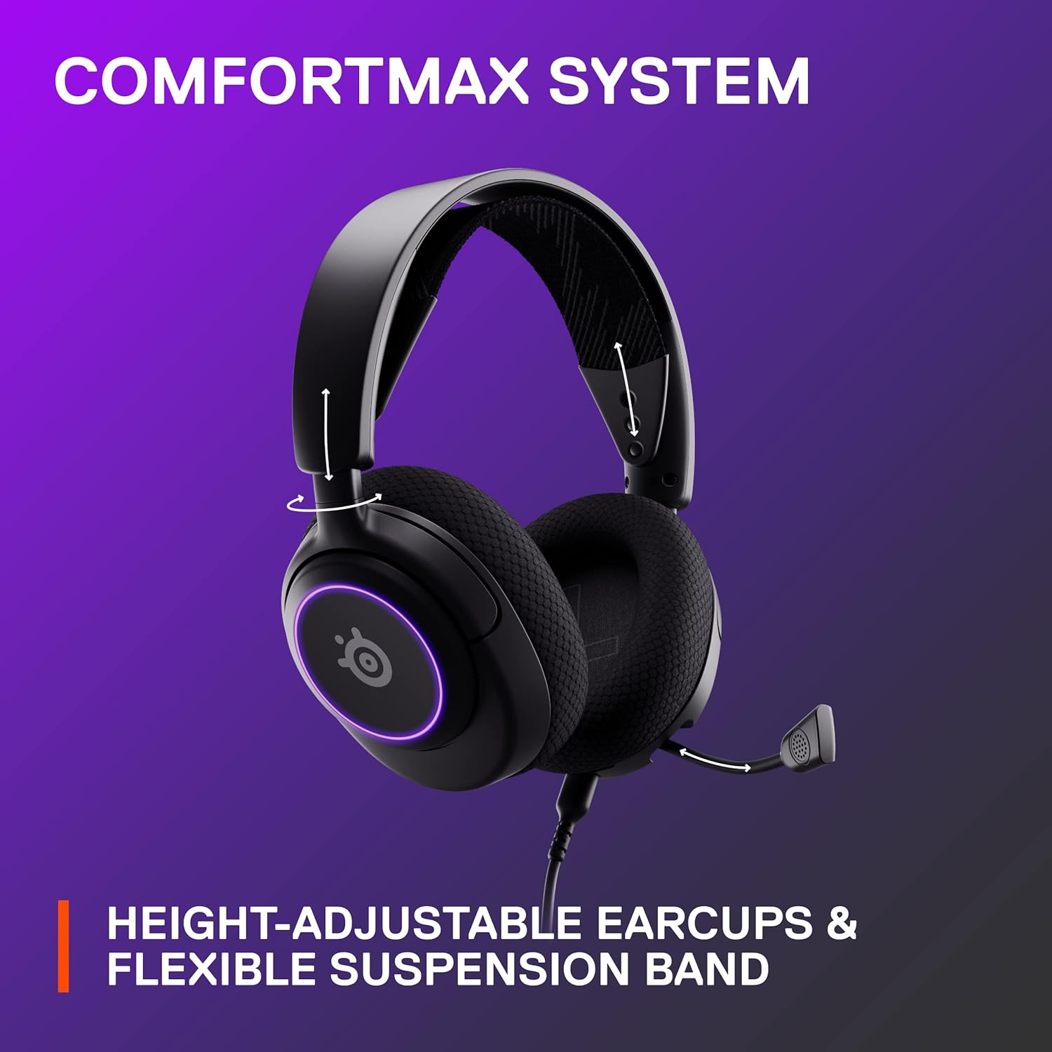 SteelSeries New Arctis Nova 3 Multi-Platform Gaming Headset - Signature Arctis Sound - ClearCast Gen 2 Mic - PC, PS5/PS4, Xbox Series X|S, Switch, Mobile,Black-5