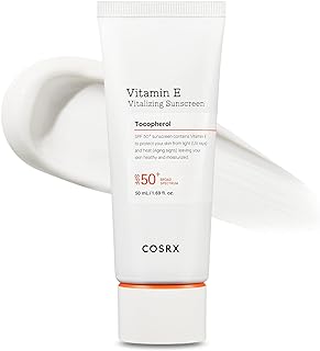 COSRX Daily SPF 50 Vitamin E Vitalizing Sunscreen, UVA/UVB Protection, Lightweight, No White Cast, Semi Matte Finish, Sebum Balancing, Korean Skincare